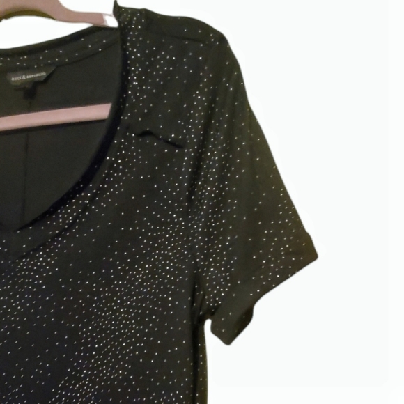 Rock & Republic Black Sparkley Dressy Tee Shirt. Size M US. - Picture 3 of 4